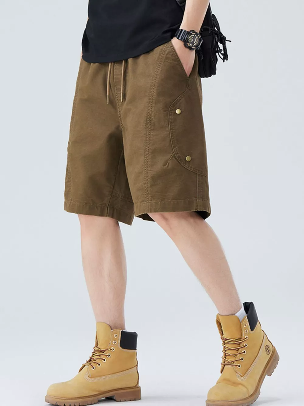 Men's Plus Size Casual Cargo Shorts, image 4