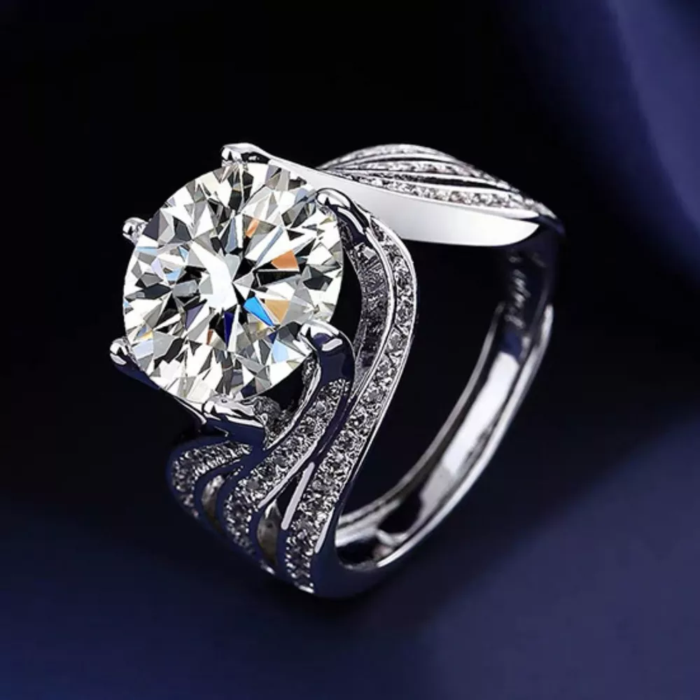 5 Carat Moissanite 925 Sterling Silver Ring, image 3