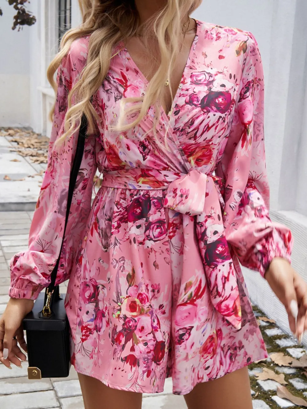 Tied Surplice Long Sleeve Romper, image 6