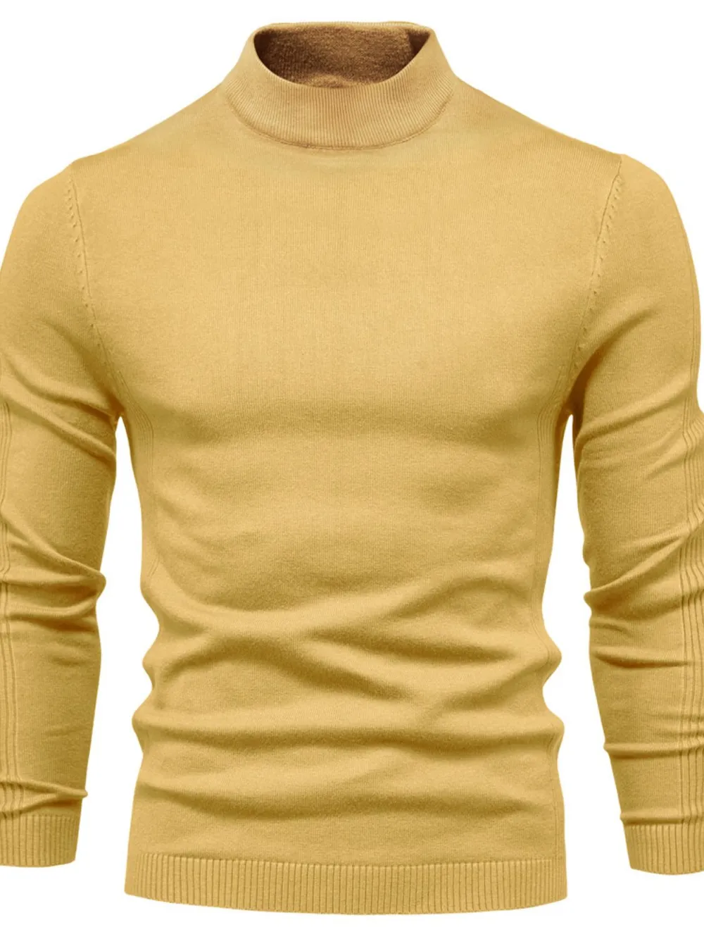 Men's Mock Neck Long Sleeve Sweater, image 14