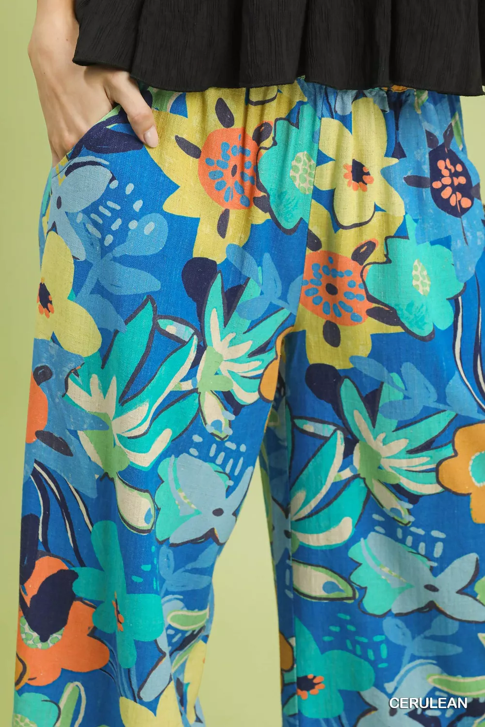 Floral Print Wide Leg Pants, image 5