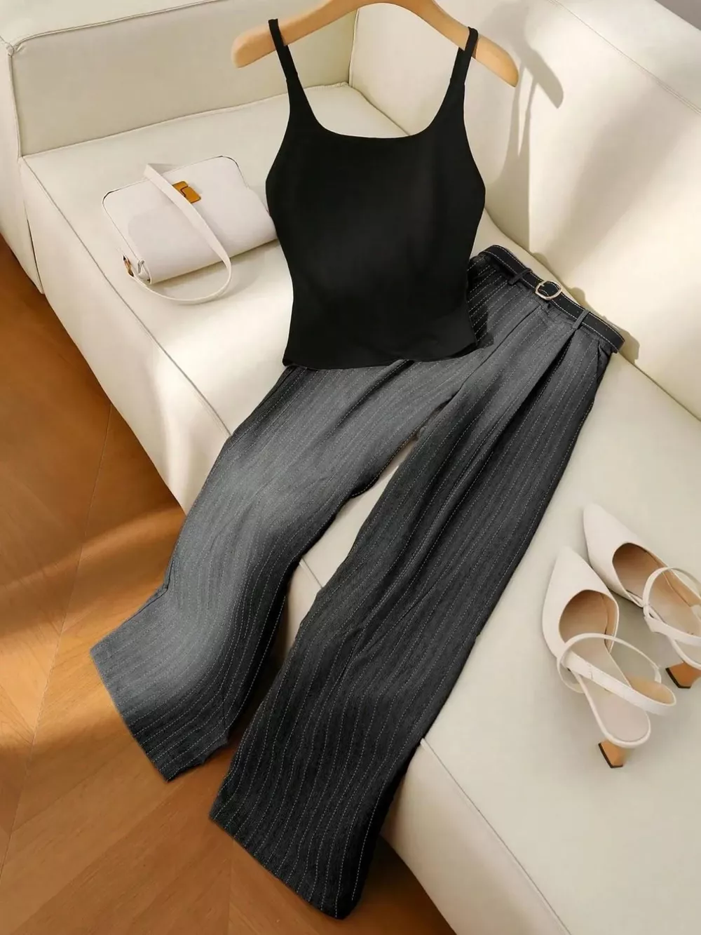 Sleeveless Top and Wide-Leg Pants Set, image 8