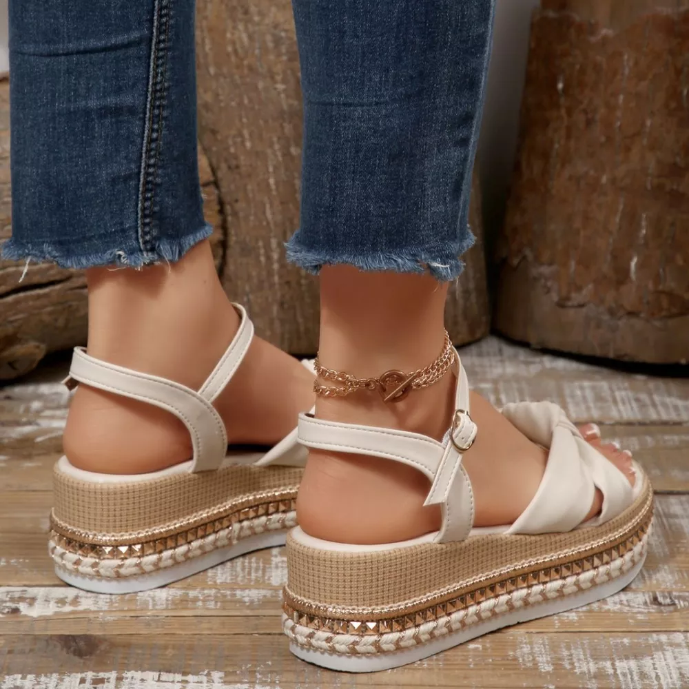 Bow Knot Platform Wedge Sandals, image 17