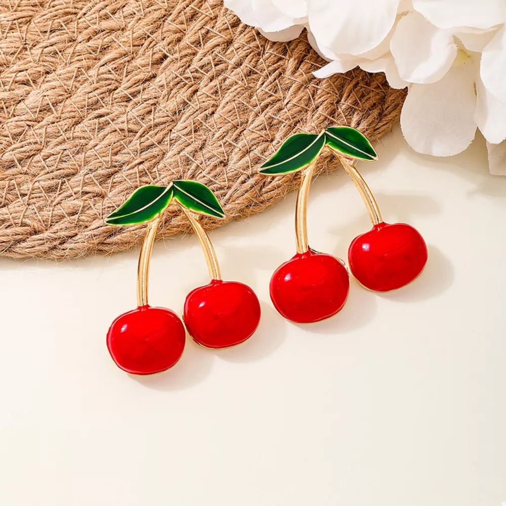 18K Gold-Plated Cherry Earrings, image 5
