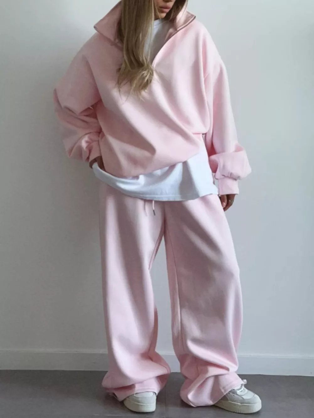 Quarter-Zip Top and Wide-Leg Sweatpants Set, image 18