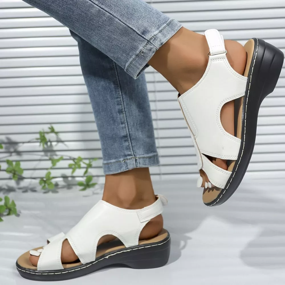Peep Toe Wedge Sandals, image 6