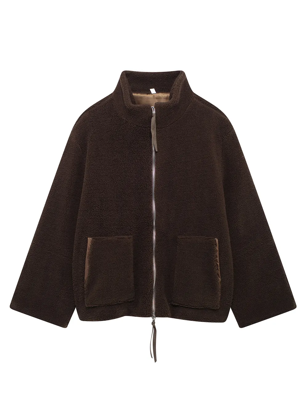Turtleneck Zip Up Long Sleeve Plush Jacket, image 29