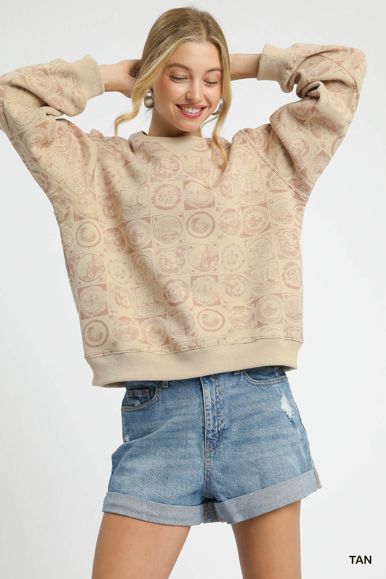 Coin Stamp Print Sweatshirt