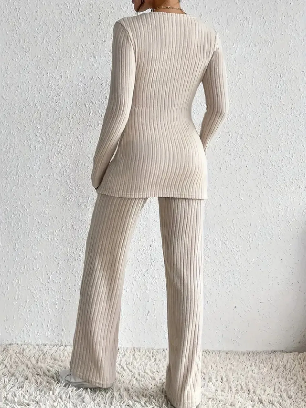 Surplice Long Sleeve Top and Pants Set, image 6