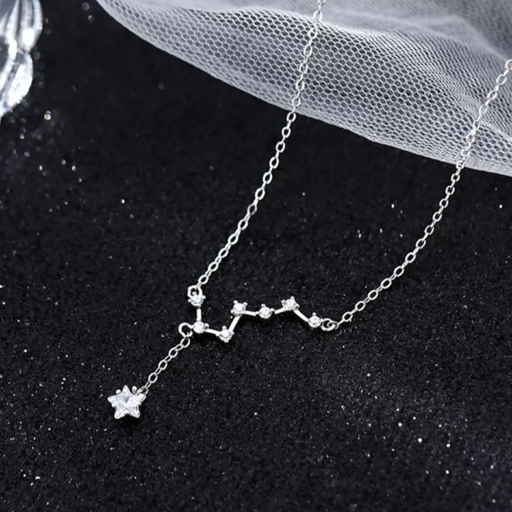 925 Sterling Silver Zircon Star Necklace, image 5