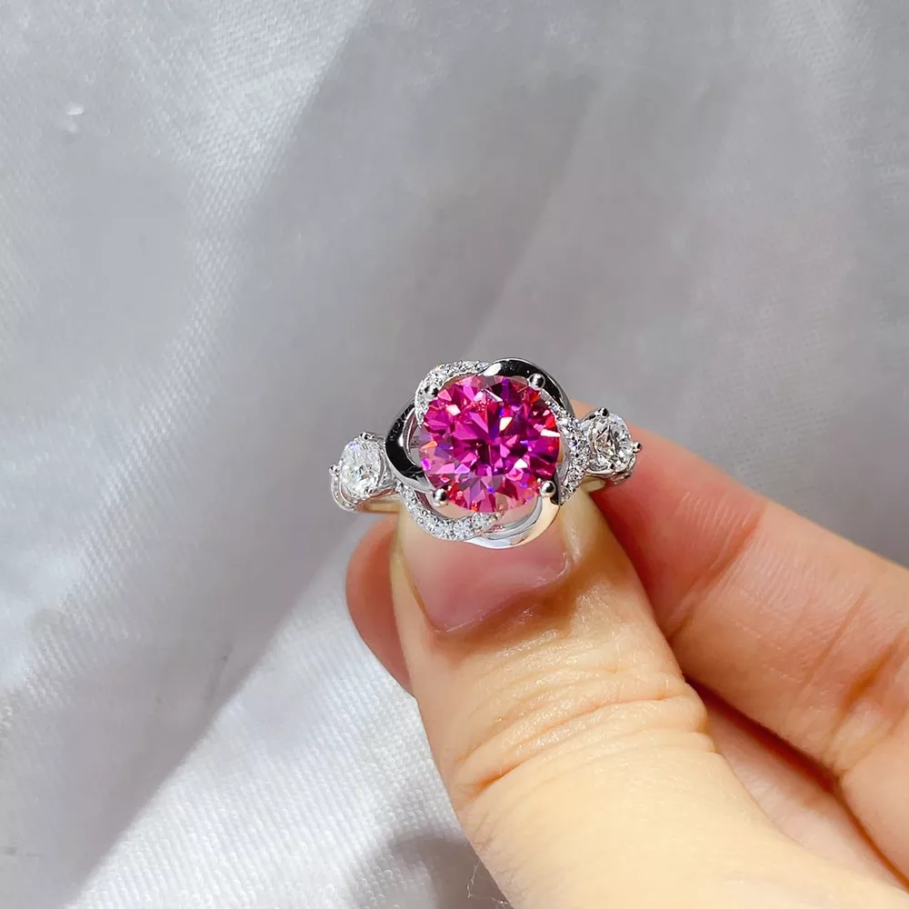3 Carat 925 Sterling Silver Moissanite Ring, image 3