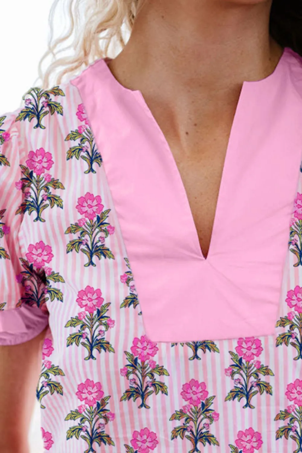Floral Notched Peplum Blouse, image 2