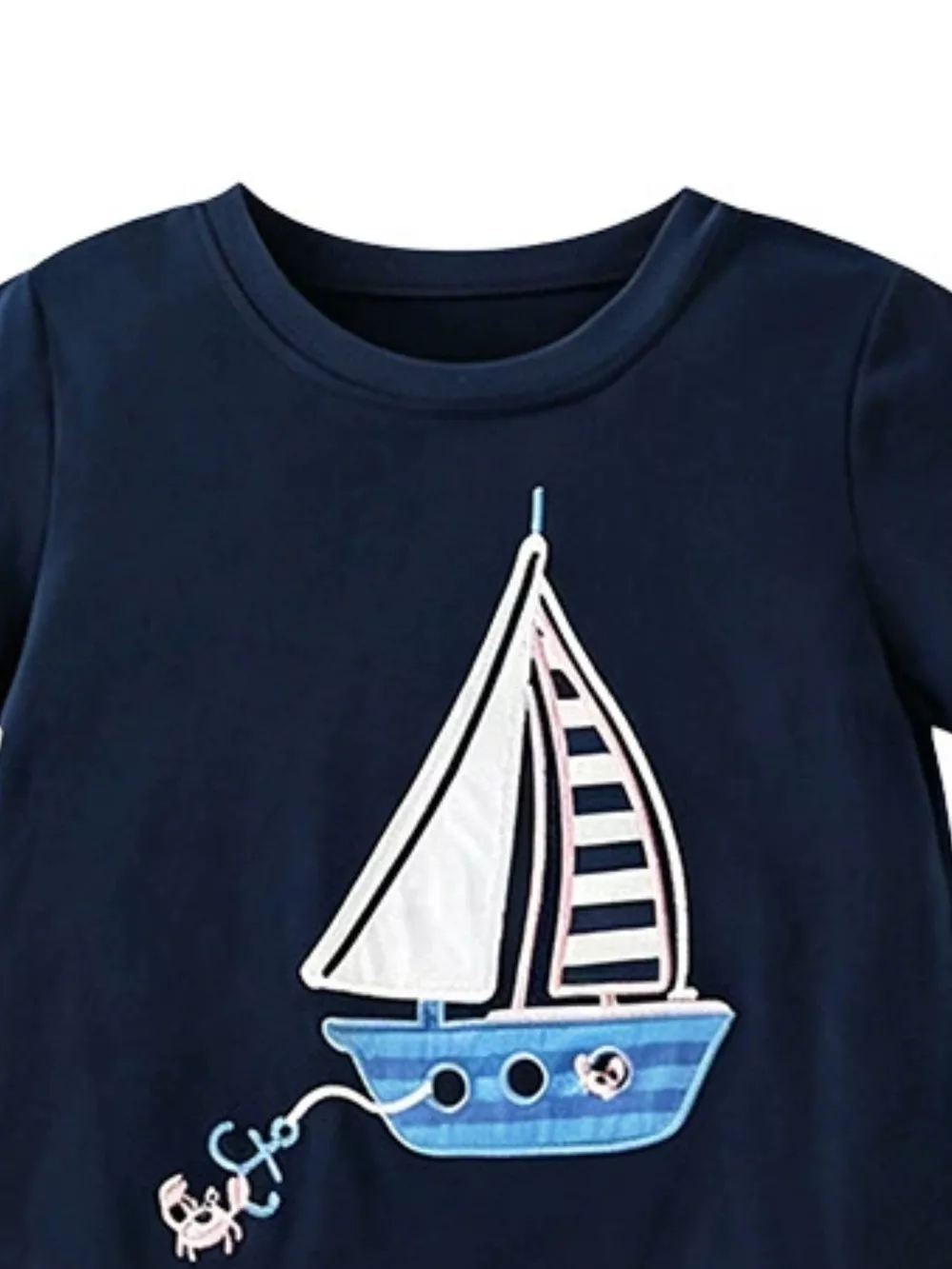 Children's Sailboat Graphic Round Neck T-Shirt, image 4