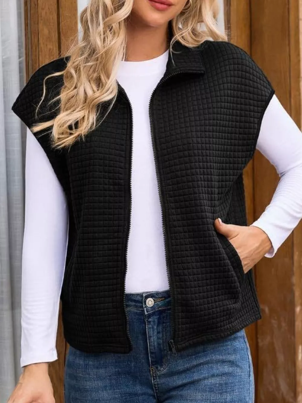 Zip-Up Vest Coat