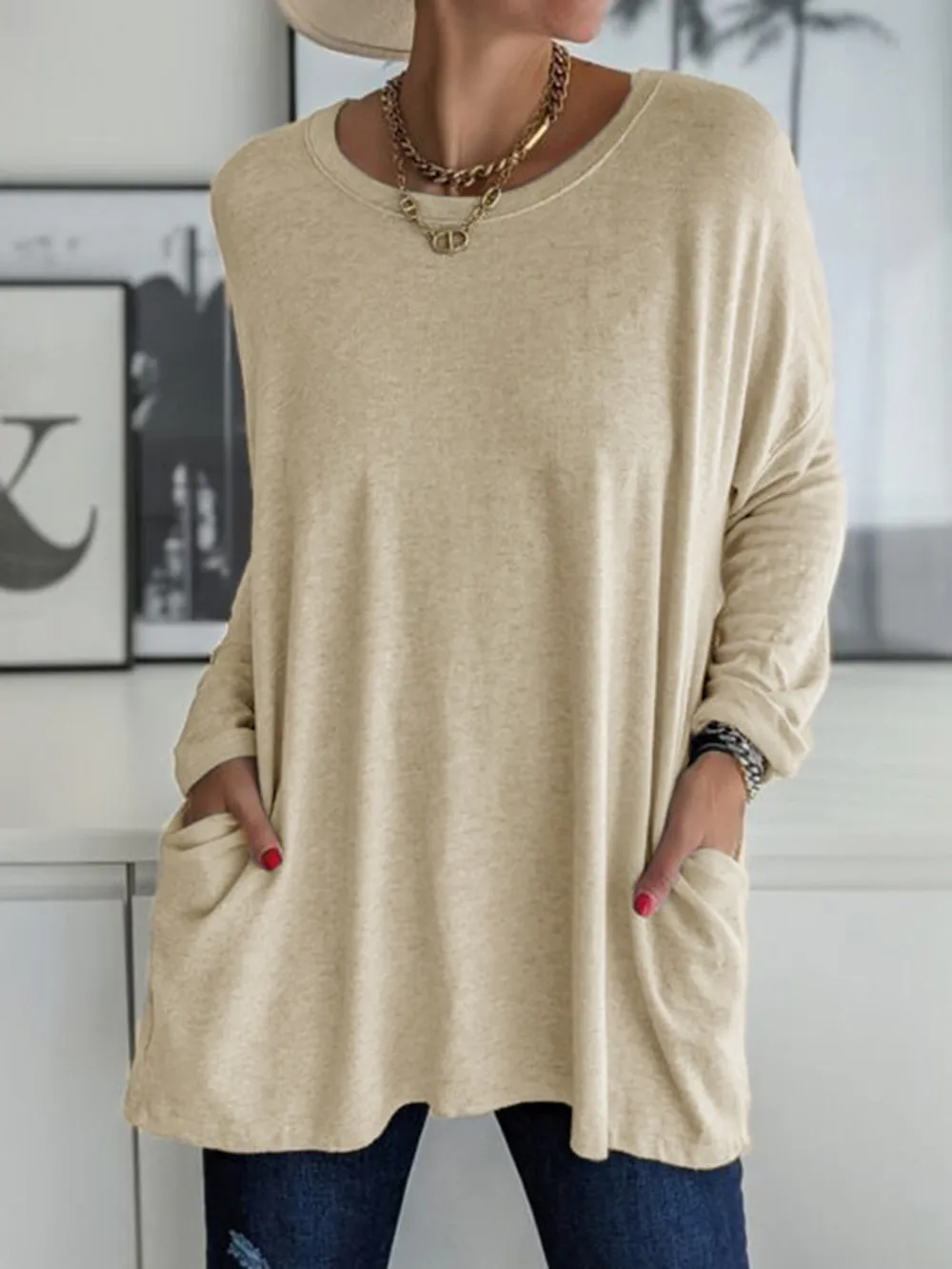 Full Size Round Neck Long Sleeve T-Shirt, image 9