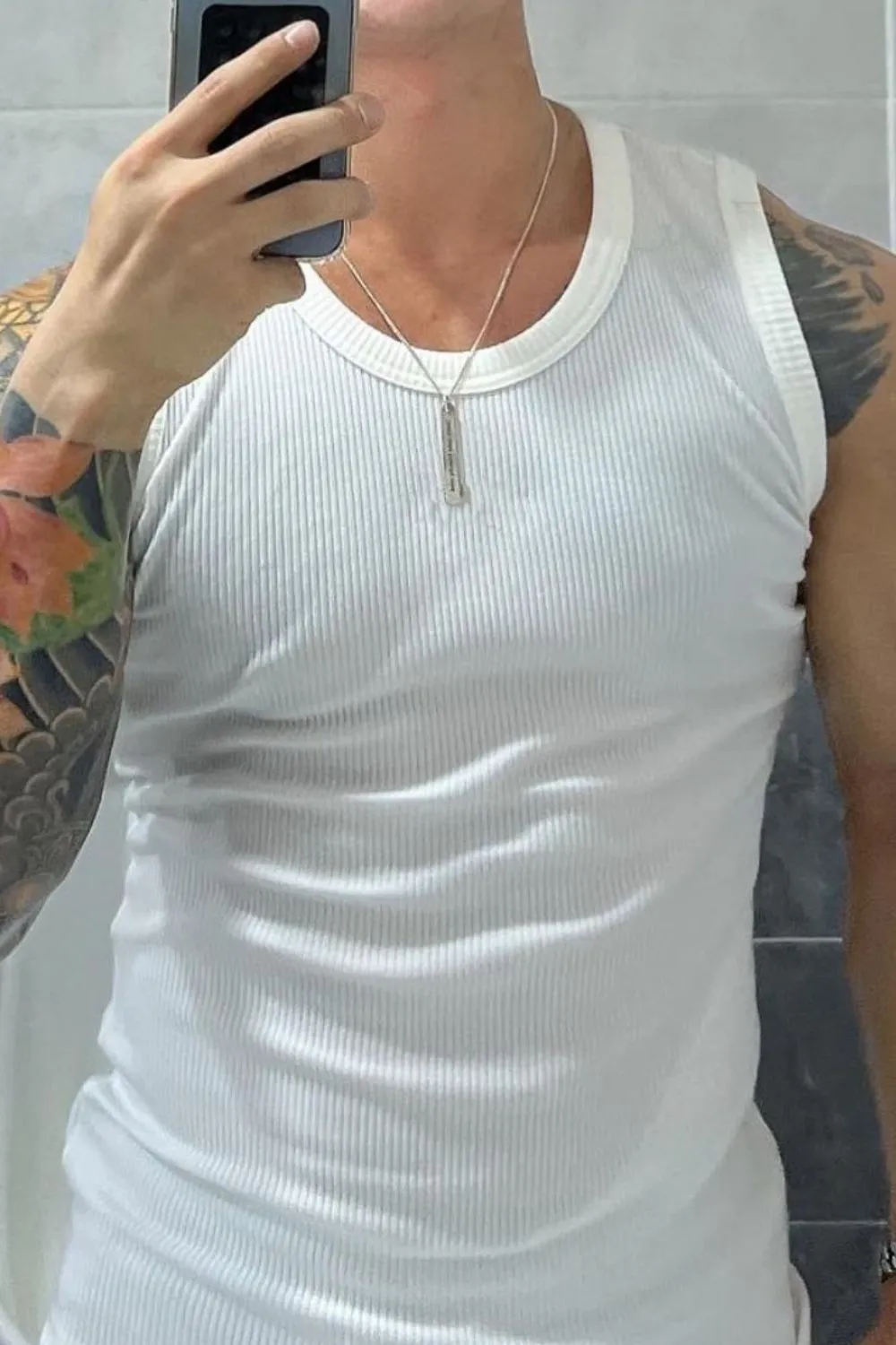 Men's Plus Size Round Neck Tank, image 3