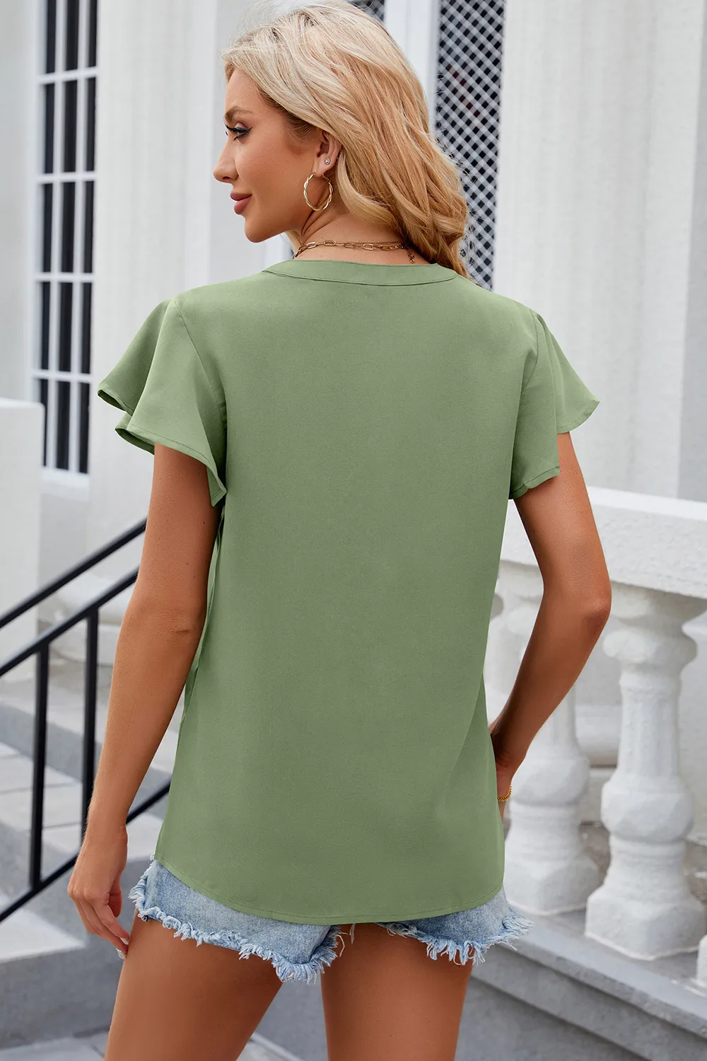 Notched Cap Sleeve T-Shirt, image 13