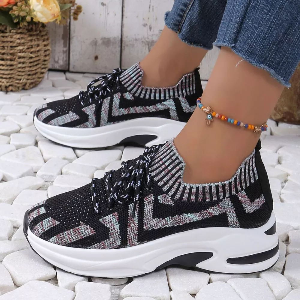 Round Toe Platform Sneakers, image 10