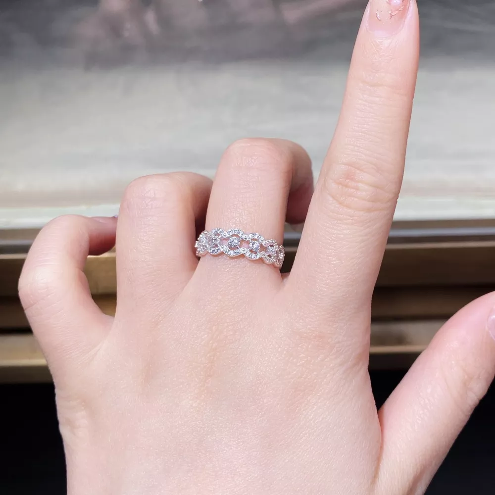 925 Sterling Silver Zircon Band Ring