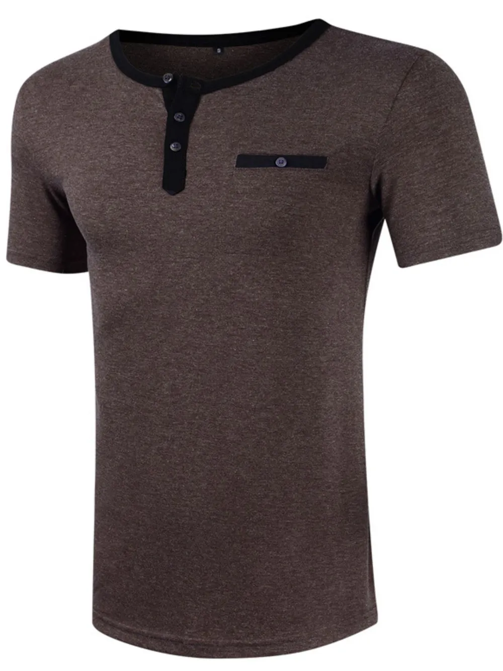 Men's Casual Henley Pocket T-Shirt, image 10