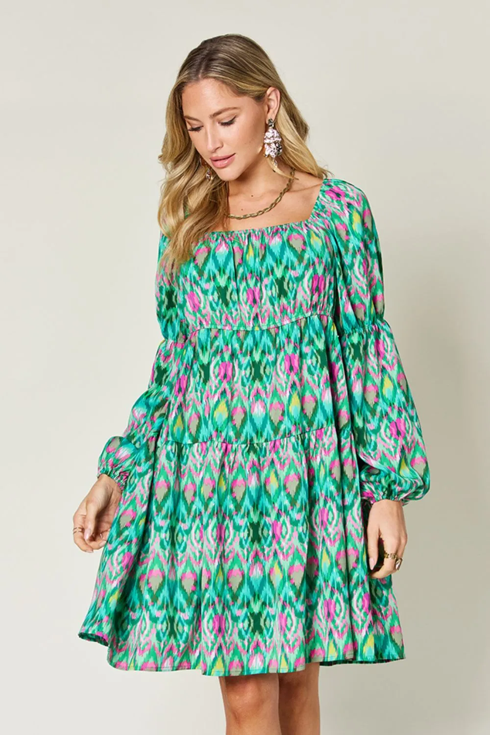 Full Size Printed Long Sleeve Dress, image 11