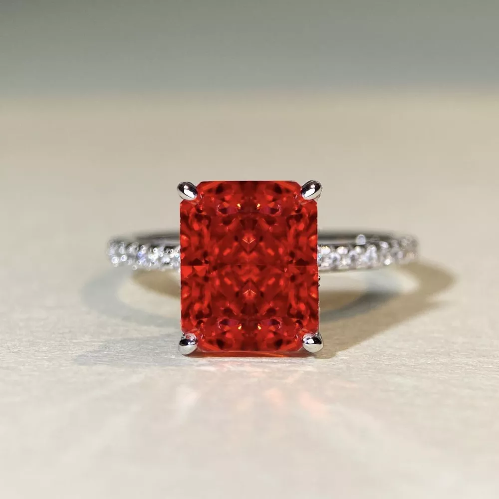 925 Sterling Silver Zircon Geometric Ring, image 3