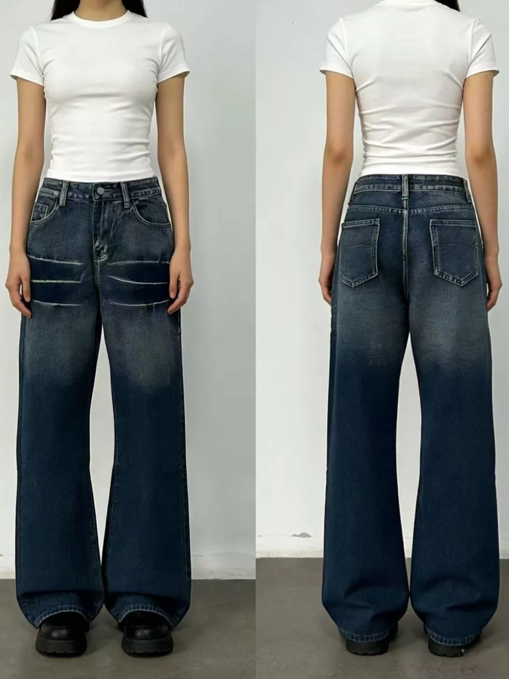 Washed Wide Leg Jeans, image 8