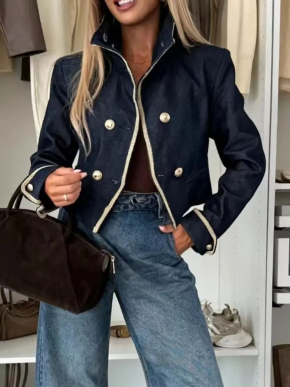 Double-Breasted Cropped Jacket, image 5
