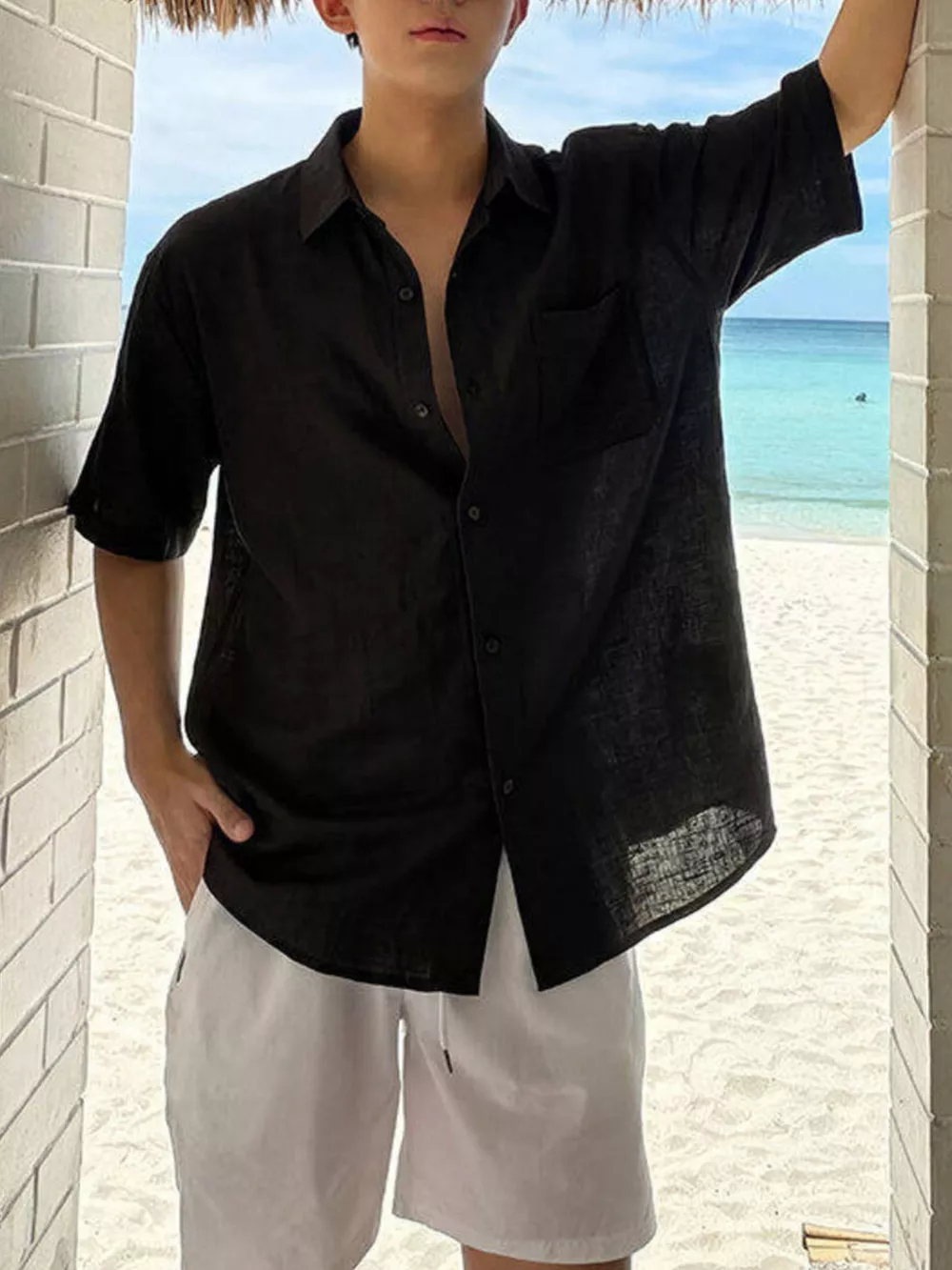 Men's Plus Size Casual Short-Sleeve Shirt, image 2