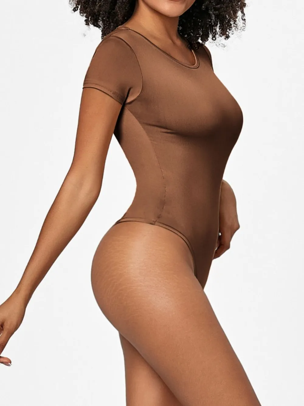 Full Size Round Neck Short Sleeve Bodysuit, image 8