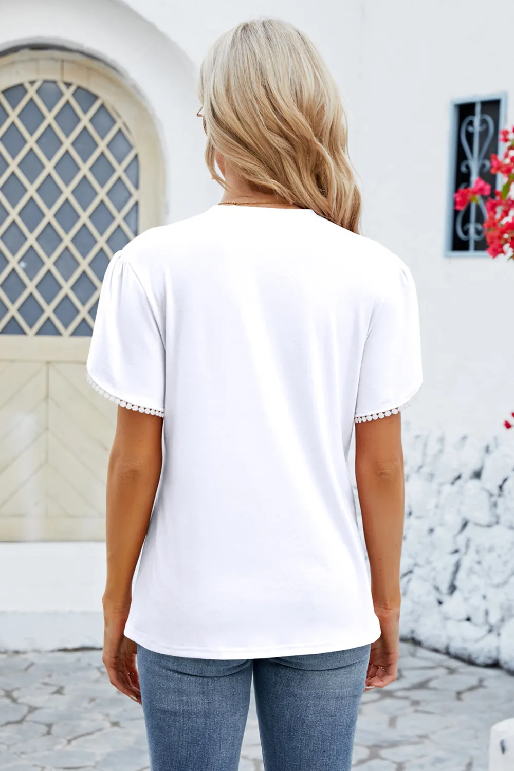 Round Neck Petal Sleeve T-Shirt, image 17