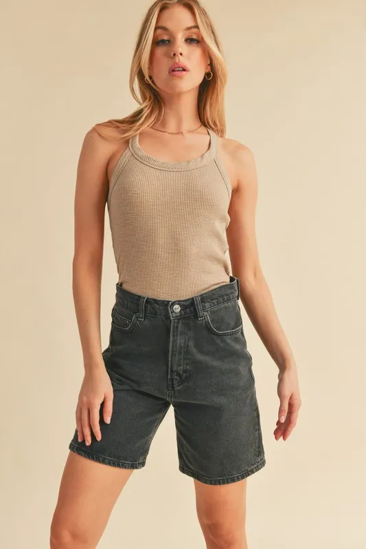 Scoop Neck Ribbed Tank, image 3
