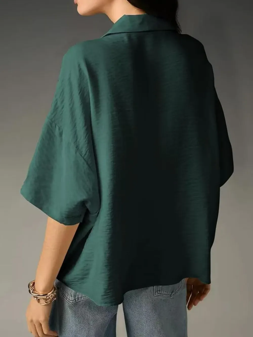 Collared Neck Half Sleeve Blouse, image 13