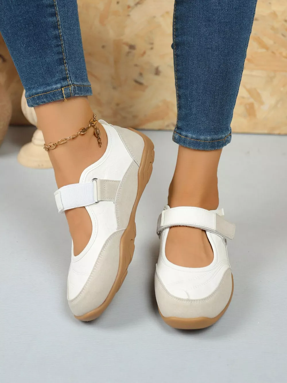 Round Toe Flats Velcro Strap Loafers, image 10