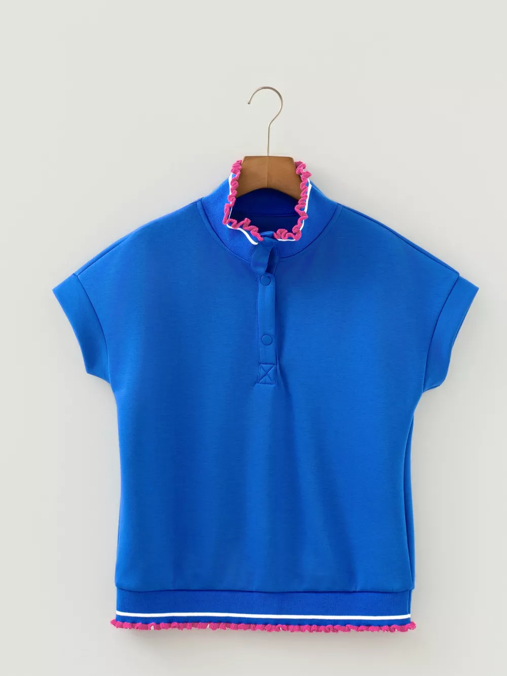 Contrast Trim Short Sleeve Top, image 6