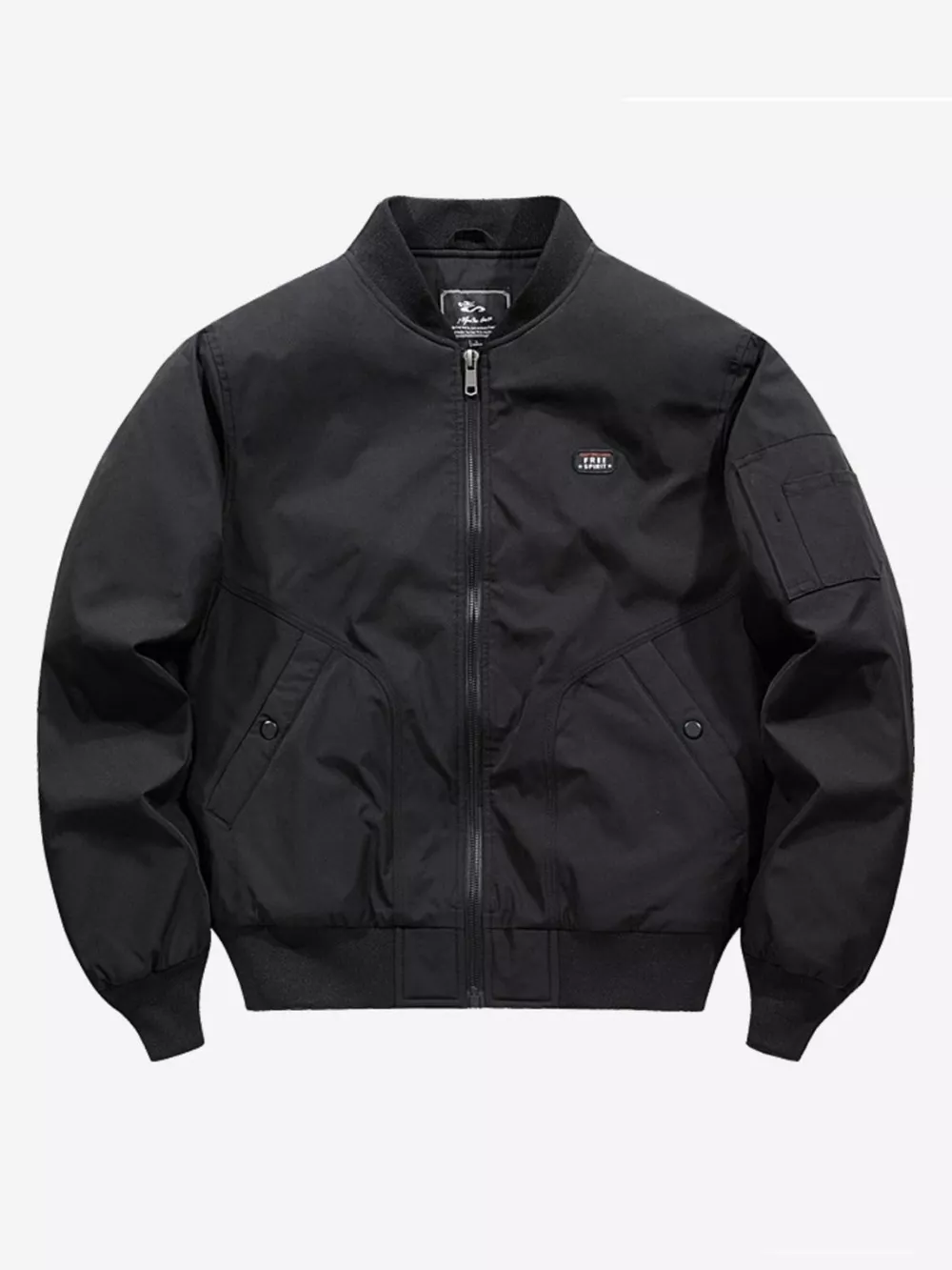 Men's Plus Size Bomber Jacket with Zipper