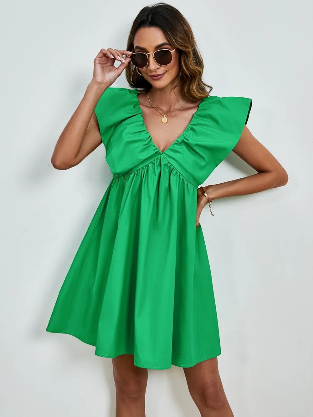 V-Neck Cap Sleeve Mini Dress, image 12