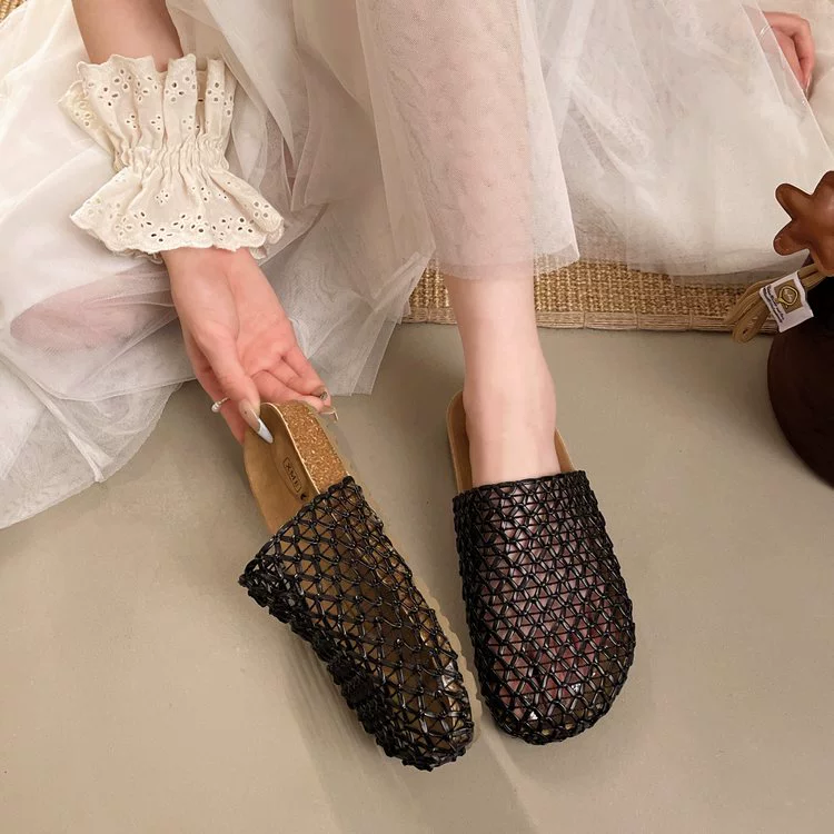 Woven Mesh Breathable Slip-on Sandals, image 4