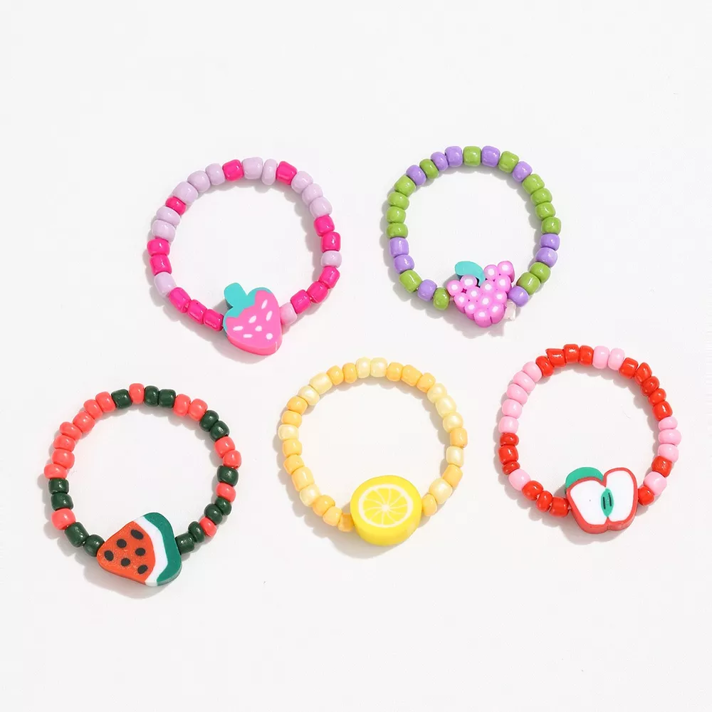 Colorful Fruit Charm Beaded Ring, image 2