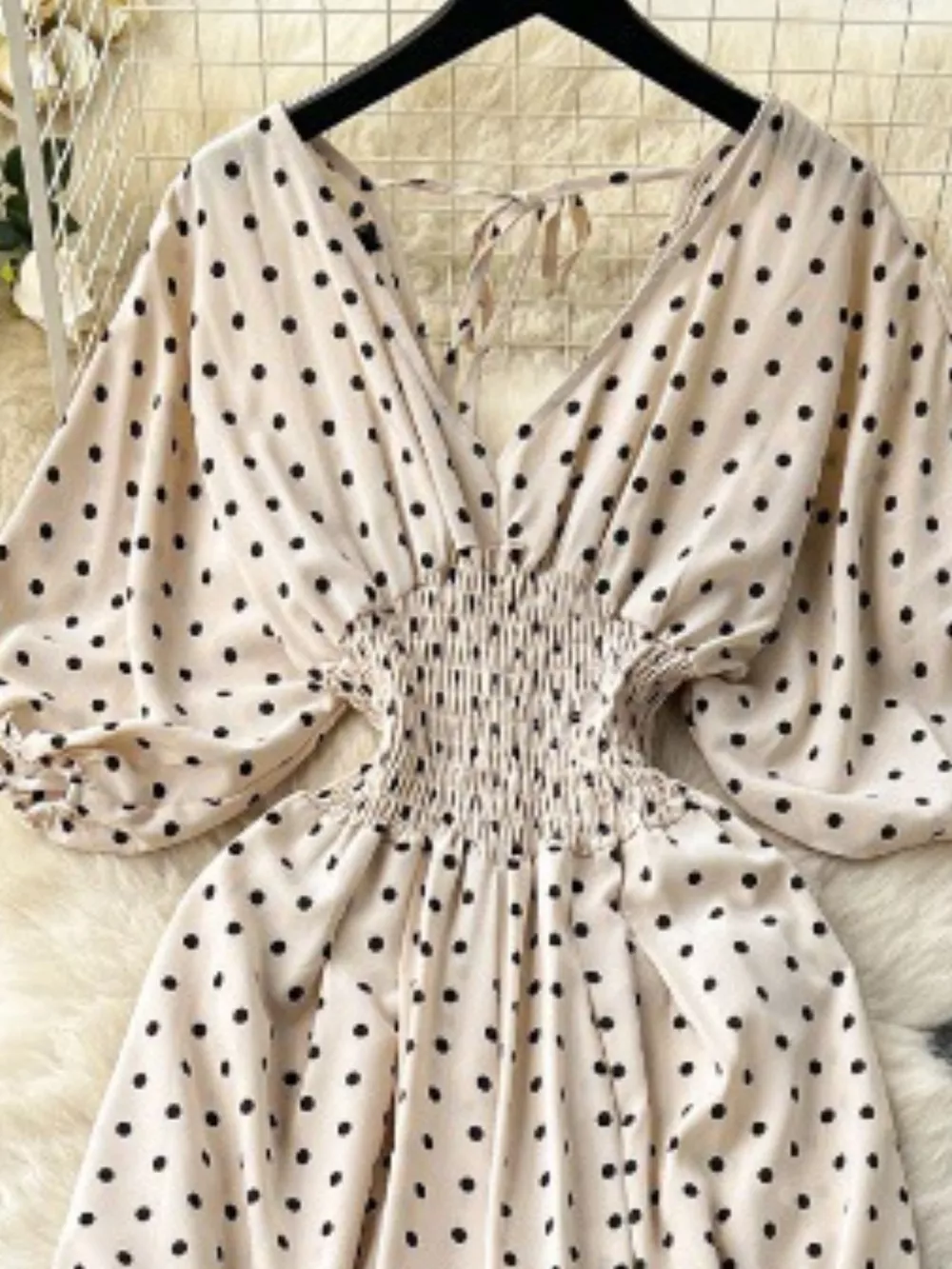 Smocked V-Neck Wide Leg Jumpsuit, image 11