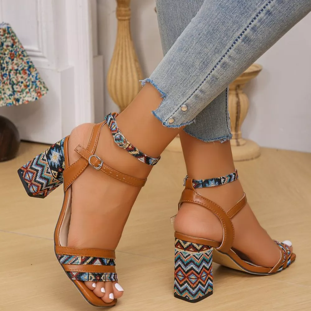 Open Toe Block Heels Sandals, image 5