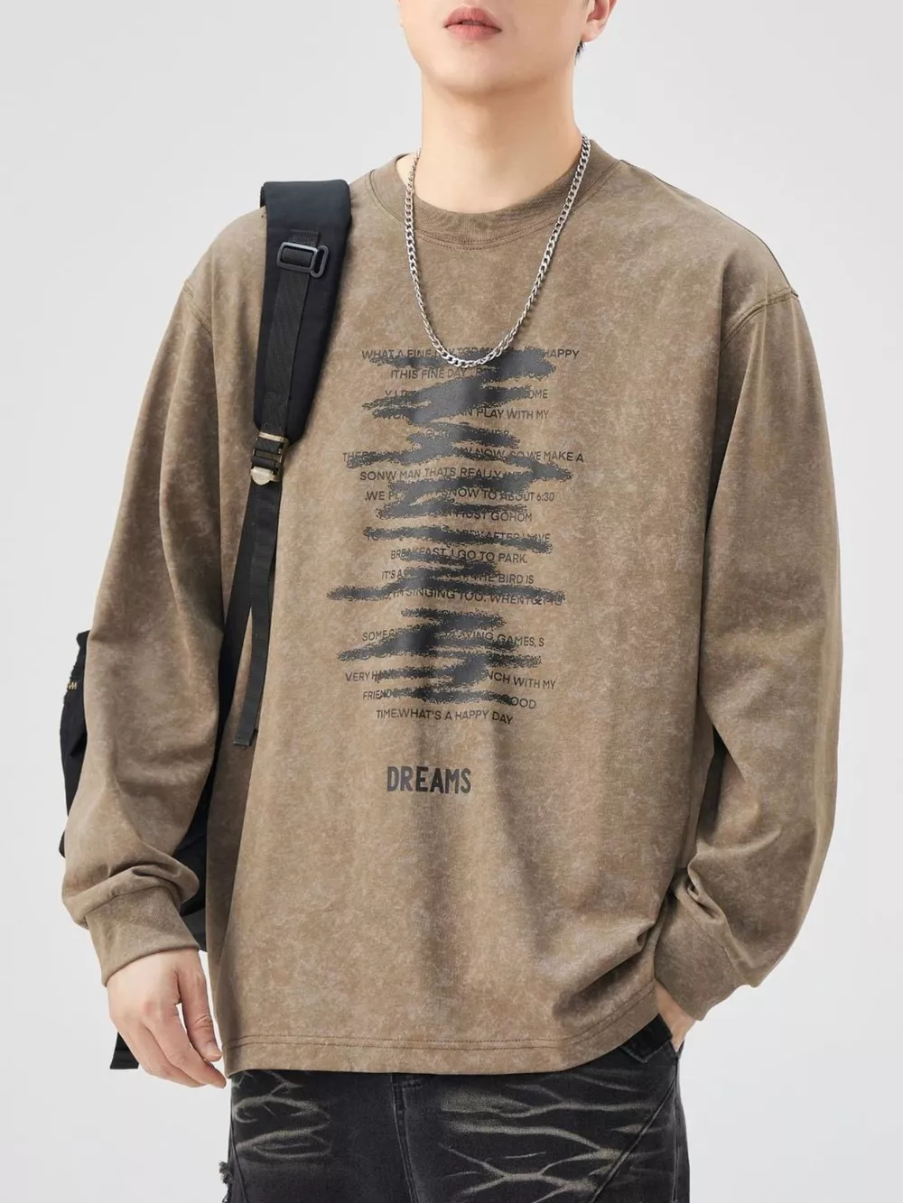 Men's Plus Size Casual Graphic Long Sleeve T-Shirt, image 5