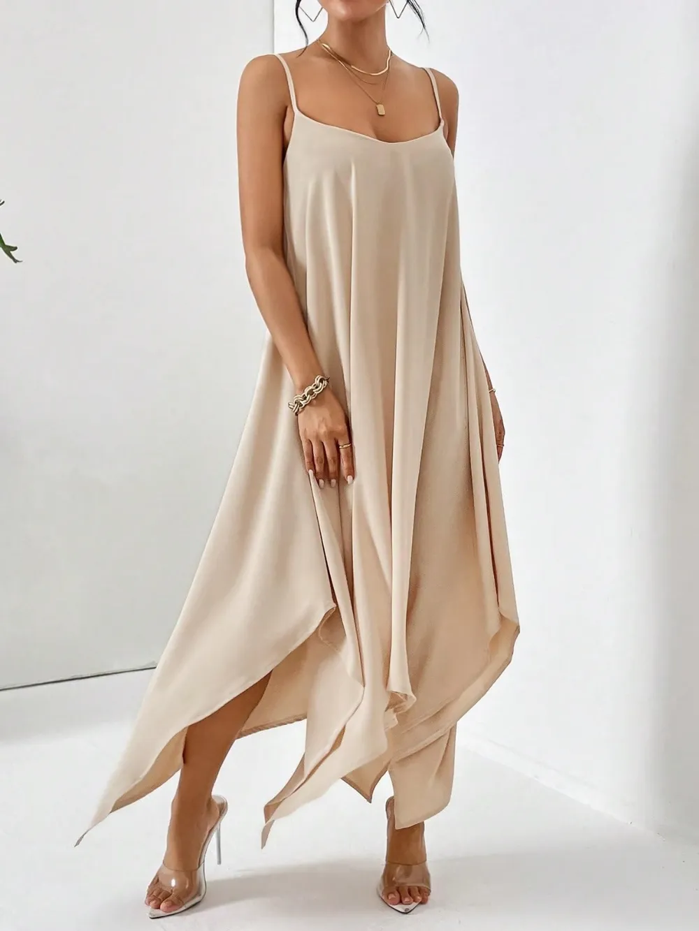 Scoop Neck Midi Cami Dress, image 6