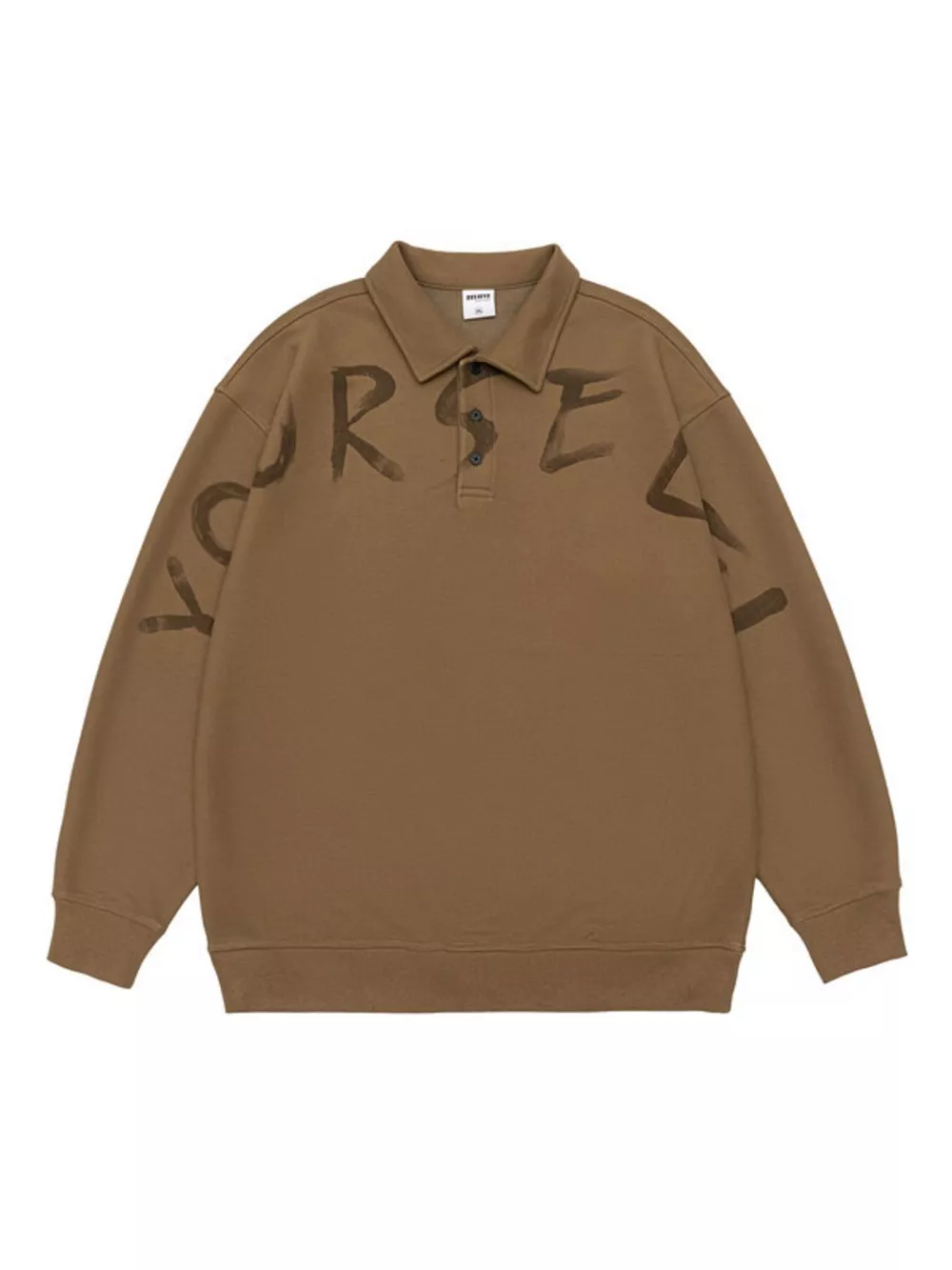 Men's Plus Size Letter Print Polo Collar Sweatshirt, image 7