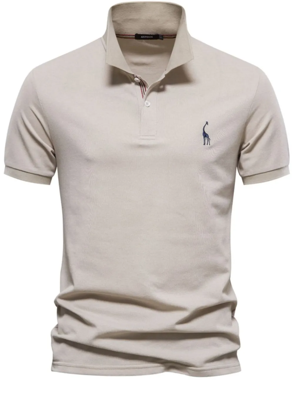 Men's Giraffe Embroidered Short Sleeve Polo, image 8