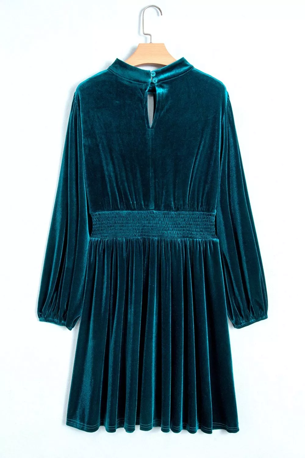 Velvet Mock Neck Long Sleeve Dress, image 6