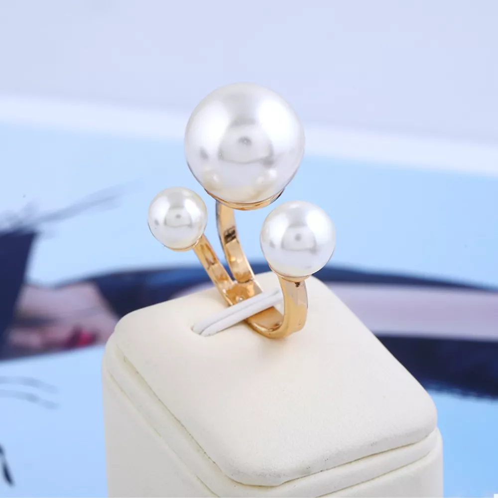 18K Gold-Plated Pearl Open Ring, image 8