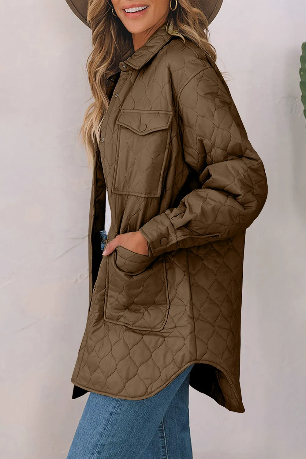Snap Down Collared Winter Coat, image 9