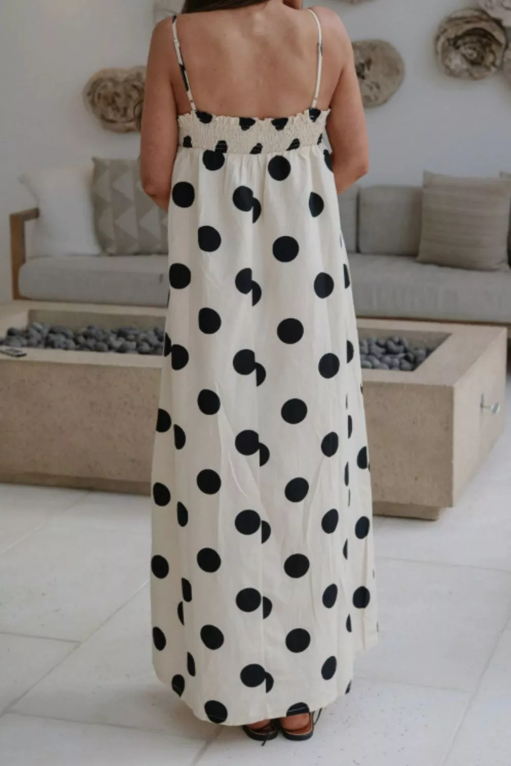 Polka Dot Spaghetti Straps Maxi Dress, image 3