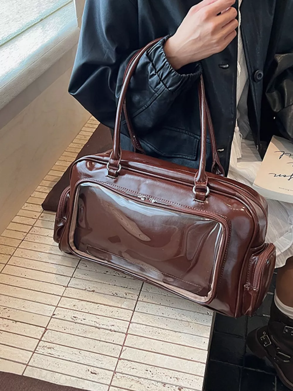 Vintage Style PU Leather Handbag, image 5